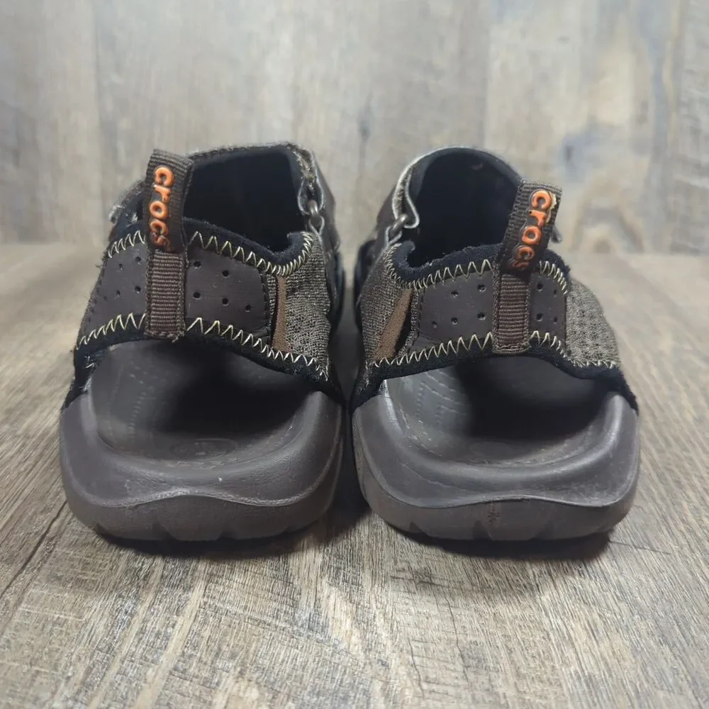 Crocs Men's Swiftwater Brown Mesh Walking Outdoor Casual Sandals - Size 10
